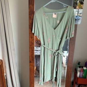 SO Green Floral Dress